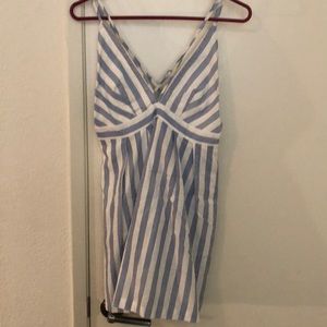 blue and white striped summer dress